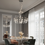 Люстра подвесная из металла с хрустальными прозрачными подвесками Quasar 81 варинант исполнения - 12 | Loft Concept в Брянске