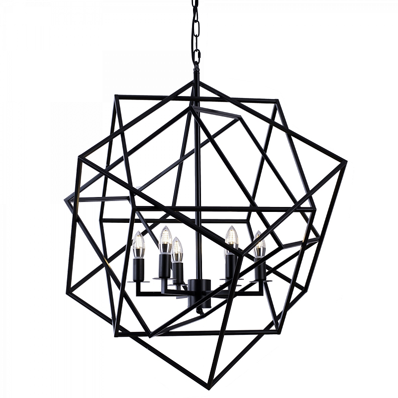 Люстра Cubist Small Chandelier Black Черный Люстра Cubist Small Chandelier Black Черный в Брянске | Loft Concept