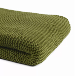 Плед из хлопка жемчужной вязки оливкового цвета Waffle Comfort варинант исполнения - 2 | Loft Concept в Брянске