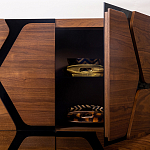 Высокий комод с узором из шпона на фасаде Sahara варинант исполнения - 4 | Loft Concept в Брянске