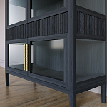 Витрина Primo со стеклянными фасадами и 2 ящиками Черный дуб варинант исполнения - 4 | Loft Concept в Брянске