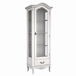 Витрина белая однодверная из массива бука с 4-мя полками и ящиком White Provence варинант исполнения - 1 | Loft Concept в Брянске