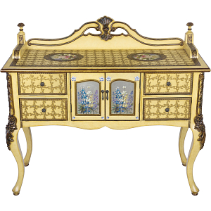 Комод деревянный Illustration of flowers