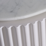 Тумбочка белая овальная с мраморной столешницей Thoroughbass варинант исполнения - 3 | Loft Concept в Брянске