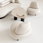 Кресло Vinsen обивка букле молочного цвета варинант исполнения - 3 | Loft Concept в Брянске