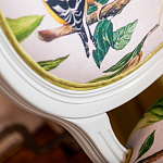 Стул светло-серый из натурального бука с изображением птицы в саду Blooming Colored Birds варинант исполнения - 4 | Loft Concept в Брянске