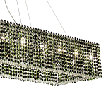 Прямоугольная люстра с хрустальными подвесками Crystal Art Chrome Green Rectangular Chandelier варинант исполнения - 3 | Loft Concept в Брянске