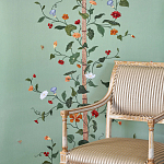 Обои с вышивкой ручной работы Floral Lattice Original colourway on wool sateen варинант исполнения - 1 | Loft Concept в Брянске