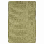 Плед из шерсти зеленого цвета с бахромой Waffle Comfort варинант исполнения - 1 | Loft Concept в Брянске