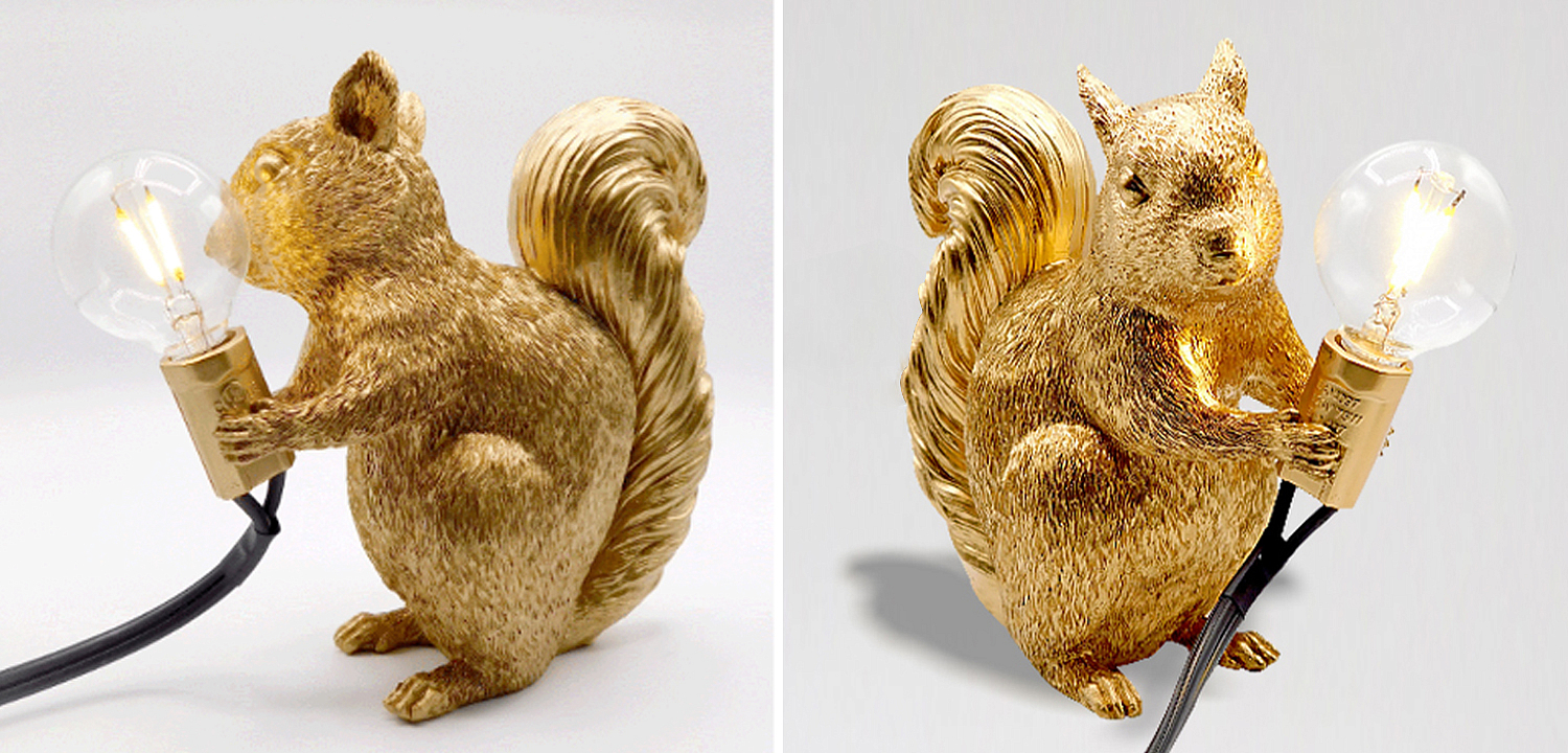 Настольная лампа белка Gold Squirrel Lamp - Loft-Concept в Брянске