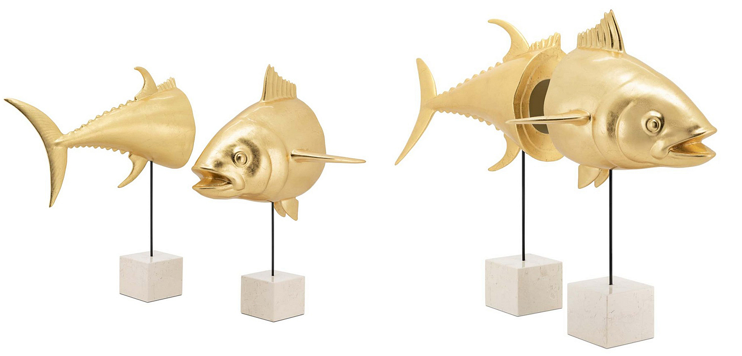 Статуэтка Tuna With Marble Bases Goldleaf Статуэтка Tuna With Marble Bases Goldleaf - Loft-Concept в Брянске