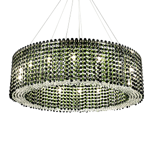 Круглая люстра с хрустальными подвесками Crystal Art Chrome Green Chandelier 12
