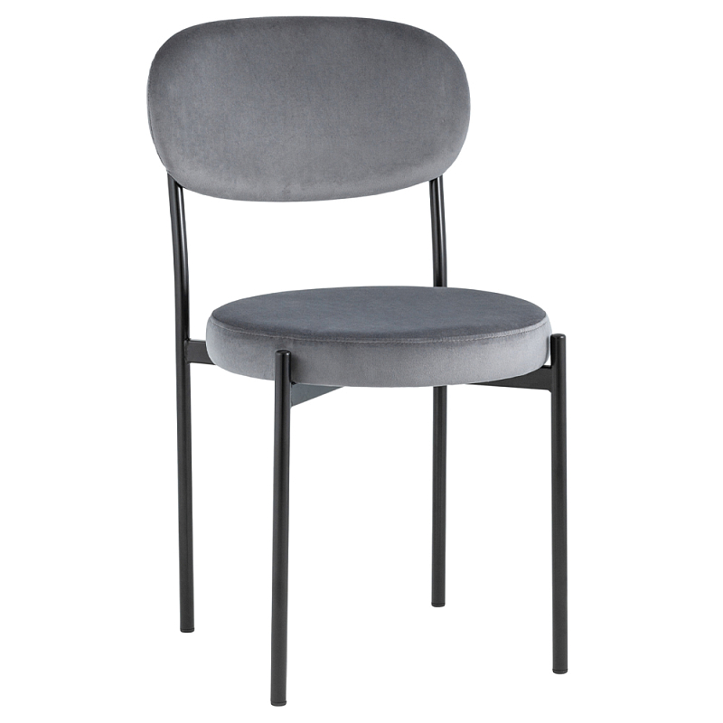 Стул с круглым сиденьем на металлическом основании ALFIE CHAIR Grey Серый Черный Стул с круглым сиденьем на металлическом основании ALFIE CHAIR Grey Серый Черный в Брянске | Loft Concept