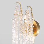 Бра с хрустальными прозрачными подвесками и круглым основанием золотого цвета FAIRYTREE Light варинант исполнения - 3 | Loft Concept в Брянске