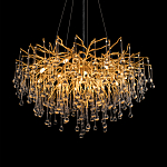 Люстра подвесная с прозрачными стеклянными подвесками в форме капель Диаметр 80 см Droplet Chandelier варинант исполнения - 15 | Loft Concept в Брянске