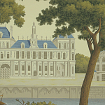 Обои ручная роспись Monuments of Paris Roberts on Sepia scenic paper варинант исполнения - 2 | Loft Concept в Брянске