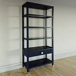 Стеллаж Elsa Dreams Blue со стеклянными полками и ящиком варинант исполнения - 1 | Loft Concept в Брянске