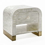 Тумбочка прикроватная с ящиком Tofino White Bone Inlay  Bedside Cabinet   варинант исполнения - 3 | Loft Concept в Брянске