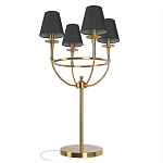 Настольная лампа на металлическом основании бронзового цвета с 4-мя черными конусовидными абажурами Dignity варинант исполнения - 3 | Loft Concept в Брянске