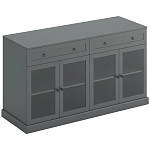 Широкая тумба с ящиками и стеклянными дверцами Percent Glass Cabinet варинант исполнения - 2 | Loft Concept в Брянске