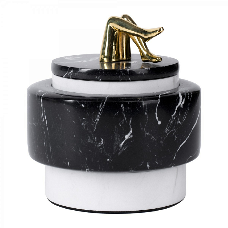 Шкатулка Kelly Wearstler SMALL MELANGE JAR Белый Черный Глянцевое золото Шкатулка Kelly Wearstler SMALL MELANGE JAR Белый Черный Глянцевое золото в Брянске | Loft Concept