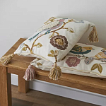 Чехол на подушку с кисточками и вышивкой птиц Ethnic mix Birds Square варинант исполнения - 5 | Loft Concept в Брянске