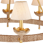 Люстра из кованого железа с отделкой плетеной веревкой и сусальным золотом Parisian Style варинант исполнения - 2 | Loft Concept в Брянске