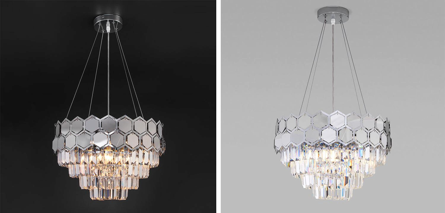 Люстра Hanging Hexagon Moira Chandelier chrome Люстра Hanging Hexagon Moira Chandelier chrome - Loft-Concept в Брянске