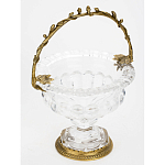 Чаша из прозрачного стекла на ножке с бронзовой ручкой в виде ветки Eden Garden варинант исполнения - 2 | Loft Concept в Брянске