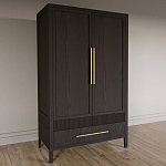 Шкаф платяной Primo с выдвижными ящиками шпон Темный орех варинант исполнения - 3 | Loft Concept в Брянске