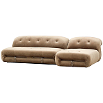 Дизайнерский угловой диван с велюровой светло-коричневой обивкой Fosse Sofa варинант исполнения - 2 | Loft Concept в Брянске