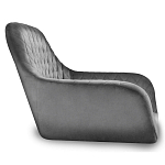 Барный стул со спинкой и подлокотниками на 4-х деревянных ножках Douglas Rhombus Серый Велюр варинант исполнения - 2 | Loft Concept в Брянске