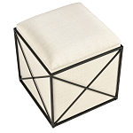 Пуф бежевый с черной металлической рамой Beige Pouf варинант исполнения - 3 | Loft Concept в Брянске