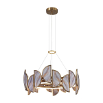 Люстра круглая с полукруглыми плафонами из искусственного алебастра в бронзовой оправе Marbella варинант исполнения - 3 | Loft Concept в Брянске