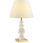Настольная лампа с абажуром и основанием из хрусталя Neri Crystal Cubes Gold Table Lamp варинант исполнения - 1 | Loft Concept в Брянске