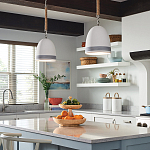 Подвесной светильник белый колоколообразный с декоративной обмоткой из веревки Hinkley варинант исполнения - 8 | Loft Concept в Брянске