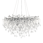 Люстра подвесная с прозрачными стеклянными подвесками в форме капель Диаметр 80 см Droplet Chandelier варинант исполнения - 1 | Loft Concept в Брянске
