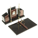 Настольный письменный набор из лемезита и змеевика с часами Royal Accessory варинант исполнения - 2 | Loft Concept в Брянске