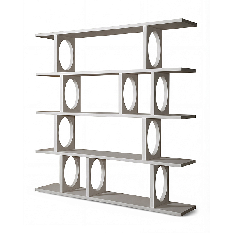 Белый дизайнерский Стеллаж Ring White Wood Bookcase Белый в Брянске | Loft Concept 