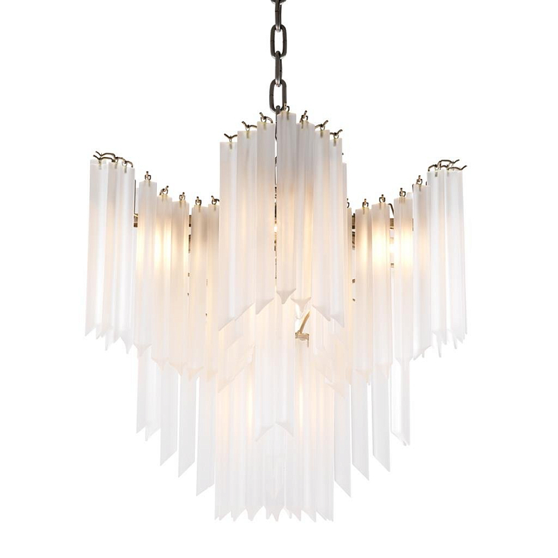 Люстра Chandelier Pulsar white glass Никель Золотой Белое матовое стекло Люстра Chandelier Pulsar white glass Никель Золотой Белое матовое стекло в Брянске | Loft Concept