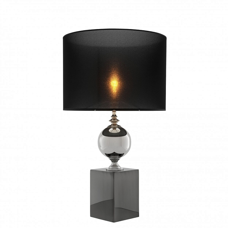 Настольная лампа Eichholtz Table Lamp Trowbridge M Никель Черный в Брянске | Loft Concept 