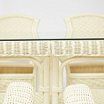 Комплект обеденный из ротанга Eloise grand white варинант исполнения - 3 | Loft Concept в Брянске