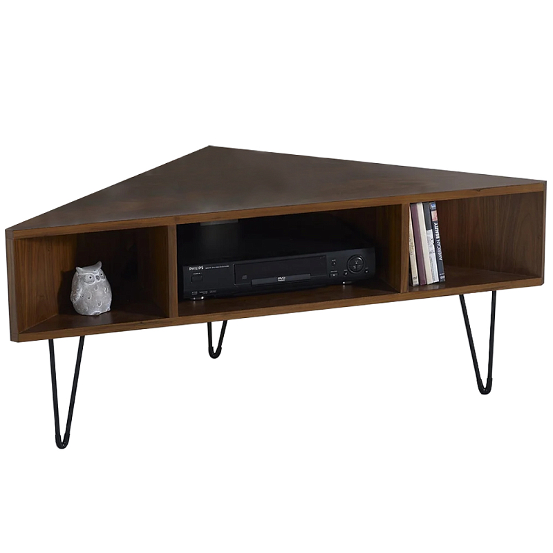 Угловая ТВ-тумба Ford Corner TV Stand Коричневый Черный Угловая ТВ-тумба Ford Corner TV Stand Коричневый Черный в Брянске | Loft Concept