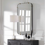 Зеркало настенное в черной металлической раме Mirror Cardinal варинант исполнения - 6 | Loft Concept в Брянске