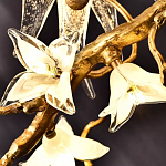 Люстра в виде золотой ветки с цветами и птичками Marvelous Garden варинант исполнения - 8 | Loft Concept в Брянске