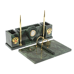 Настольный письменный набор из змеевика с подставкой под календарь Successful Leader варинант исполнения - 2 | Loft Concept в Брянске