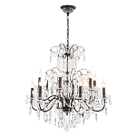 Люстра с хрустальными подвесками и металлическим основанием Диаметр 80 см Rococo Iron & Crystal Chandelier варинант исполнения - 2 | Loft Concept в Брянске