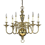 Люстра цвета латунь с 6-ю лампами в форме свечей в классическом стиле Hinkley варинант исполнения - 1 | Loft Concept в Брянске