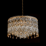 Люстра круглая с хрустальными подвесками на золотистом каркасе Roul Crystal Light варинант исполнения - 4 | Loft Concept в Брянске