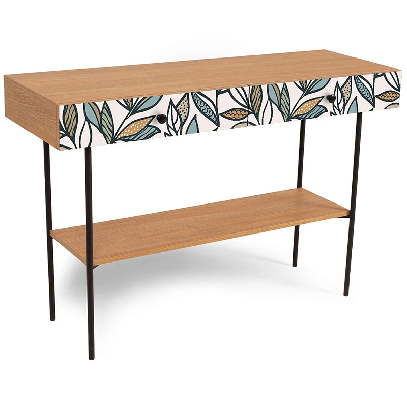 Консоль с принтом на ящиках Elise Console Table Древесина Мульти Черный Консоль с принтом на ящиках Elise Console Table Древесина Мульти Черный в Брянске | Loft Concept